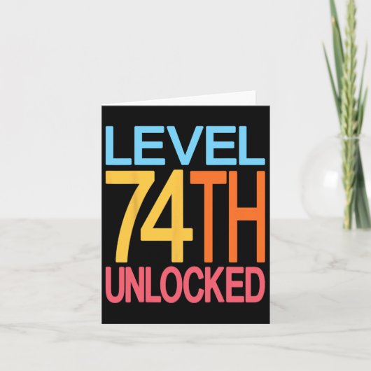 Level 74 ontgrendeld 74ste verjaardag videogamer 7 kaart (Voorkant)