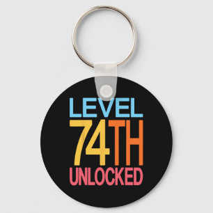 Level 74th Ontgrendeld 74th Verjaardag Video Gamer Sleutelhanger