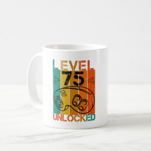 LEVEL 75 ONTGRENDELD FUNNIE GAMER GEEK 70STE VERJA KOFFIEMOK