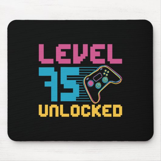 Level 75 Ontgrendelde Verjaardag Gaming Muismat (Voorkant)
