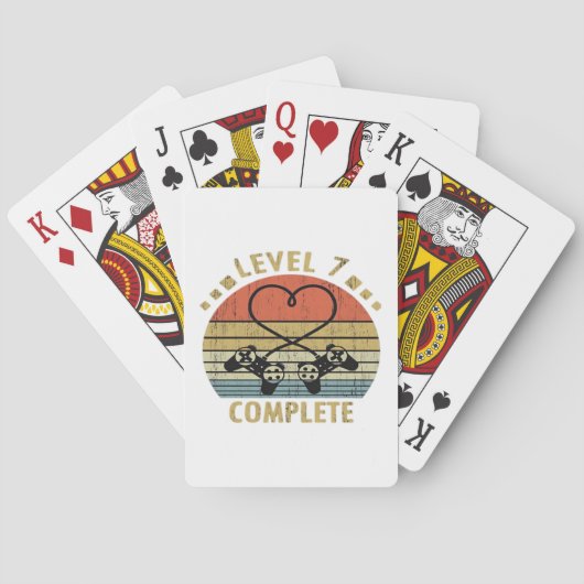 Level 7 Complete - 7th Wedding Anniversary Gift Vi Pokerkaarten (Achterkant)