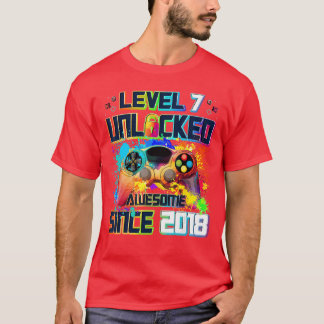 Level 7 Ontgrendeld 7 Jaar Oude Videogamer 7e Verj T-shirt