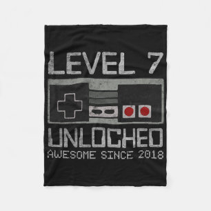 Level 7 Ontgrendeld 7e Verjaardag 7 Jaar Oude Vide Fleece Deken