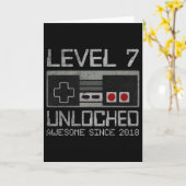 Level 7 Ontgrendeld 7e Verjaardag 7 Jaar Oude Vide Kaart (Gele Bloem)