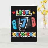Level 7 Ontgrendeld 7e Verjaardag Kinderen Videosp Kaart (Gele Bloem)