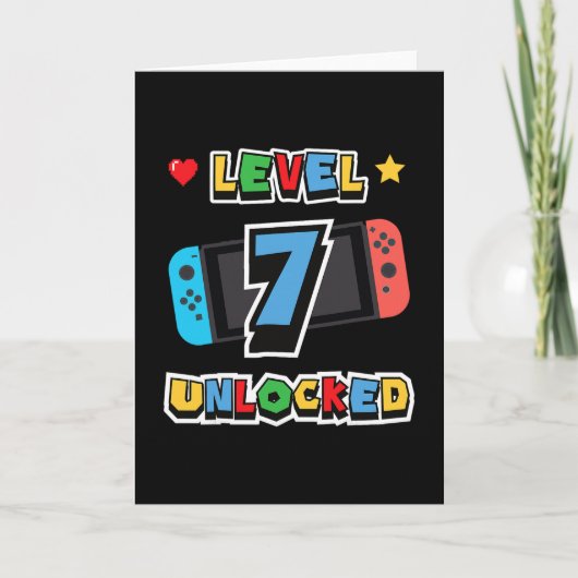 Level 7 Ontgrendeld 7e Verjaardag Kinderen Videosp Kaart (Voorkant)