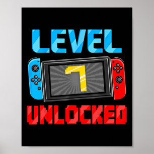 Level 7 Ontgrendeld Gamer 7e Verjaardagscadeau Vid Poster