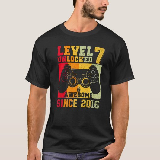 Level 7 Ontgrendeld Geweldig 2016 Videospel 7e Geb T-shirt (Voorkant)