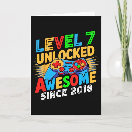 Level 7 Ontgrendeld Geweldig Sinds 7e Verjaardag G Kaart (Voorkant)