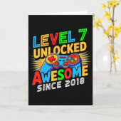 Level 7 Ontgrendeld Geweldig Sinds 7e Verjaardag G Kaart (Gele Bloem)