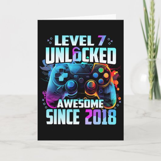 Level 7 Ontgrendeld Geweldig Sinds 7e Verjaardag G Kaart (Voorkant)