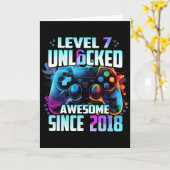 Level 7 Ontgrendeld Geweldig Sinds 7e Verjaardag G Kaart (Gele Bloem)