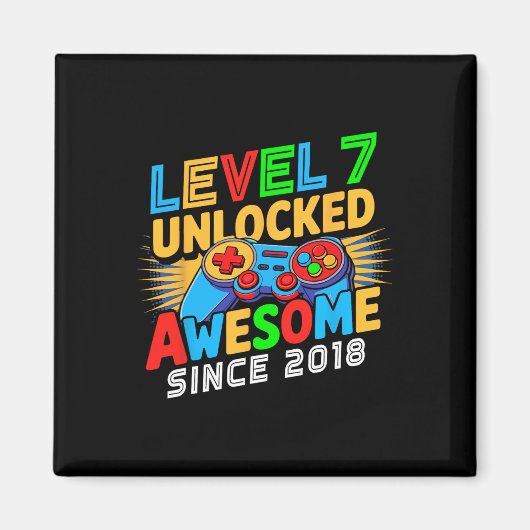 Level 7 Ontgrendeld Geweldig Sinds 7e Verjaardag G Magneet (Voorkant)