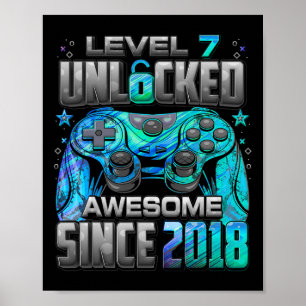 Level 7 Ontgrendeld Geweldig Sinds 7e Verjaardag G Poster