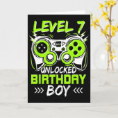 Level 7 Ontgrendeld Kinderen 7e Verjaardag Vintage Kaart (Gele Bloem)