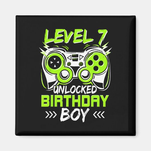 Level 7 Ontgrendeld Kinderen 7e Verjaardag Vintage Magneet (Voorkant)