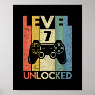 Level 7 Ontgrendeld T-shirt Grappige Videospeler 7 Poster