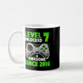 Level 7 Ontgrendeld Videospel 7 Jaar Oude Jongen 7 Koffiemok (Links)
