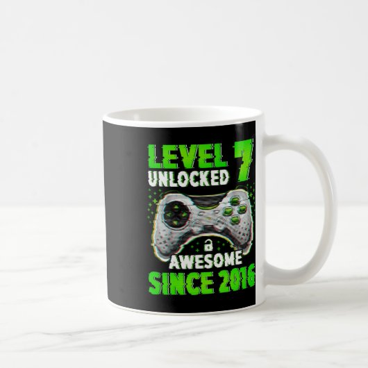 Level 7 Ontgrendeld Videospel 7 Jaar Oude Jongen 7 Koffiemok (Rechts)