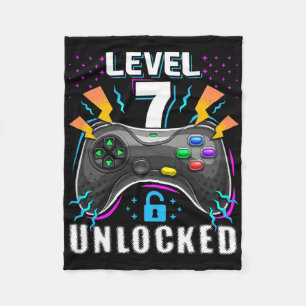 Level 7 Ontgrendeld Videospel 7e Verjaardag Gamer Fleece Deken