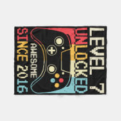 Level 7 Ontgrendeld Videospel 7e Verjaardag Gamer Fleece Deken (Voorkant (Horizontaal))