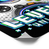 Level 7 Ontgrendeld Videospel 7e Verjaardag Gamer Poster (Hoek)