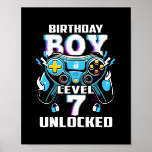 Level 7 Ontgrendeld Videospel 7e Verjaardag Gamer  Poster