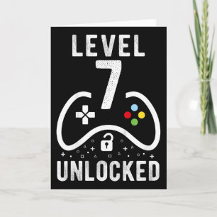 Level 7 Ontgrendeld Videospel 7e Verjaardagscadeau Kaart