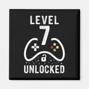 Level 7 Ontgrendeld Videospel 7e Verjaardagscadeau Magneet