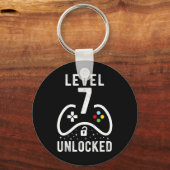 Level 7 Ontgrendeld Videospel 7e Verjaardagscadeau Sleutelhanger (Voorkant)