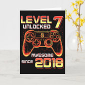 Level 7 Ontgrendeld Videospel Feest 7de Verjaardag Kaart (Gele Bloem)