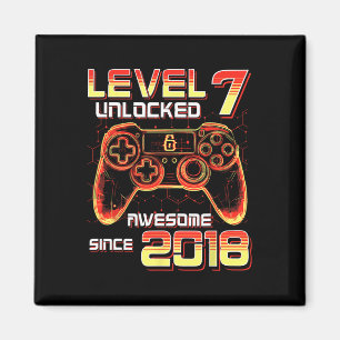 Level 7 Ontgrendeld Videospel Feest 7e Verjaardag Magneet