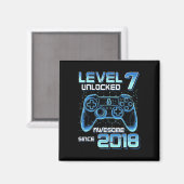 Level 7 Ontgrendeld Videospel Feestje 7e Verjaarda Magneet (Voorkant / Achterkant)