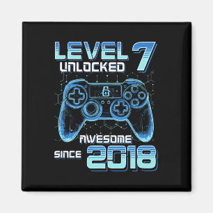 Level 7 Ontgrendeld Videospel Feestje 7e Verjaarda Magneet