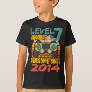 Level 7 ontgrendelde videogamer 7 jaar oud 7 t-shirt