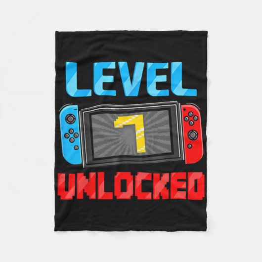 Level 7 Ontluikende Gamer 7e Verjaardagscadeau Vid Fleece Deken (Voorkant)