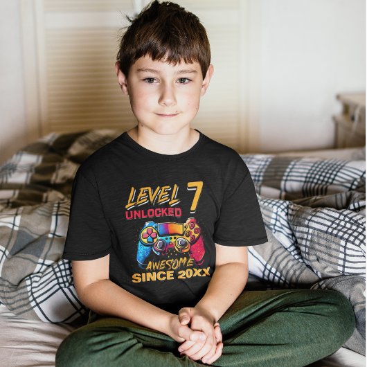 Level 7 Unlocked - Fun Birthday 7 Gamer T-shirt