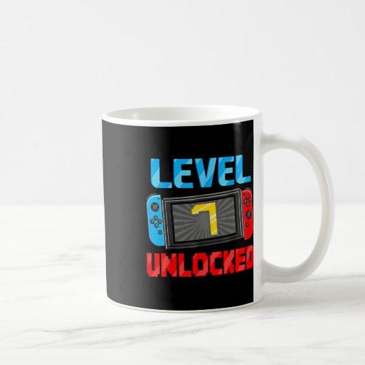 Level 7 Unlocked Gamer 7th Birthday Gift Video Gam Koffiemok (Rechts)