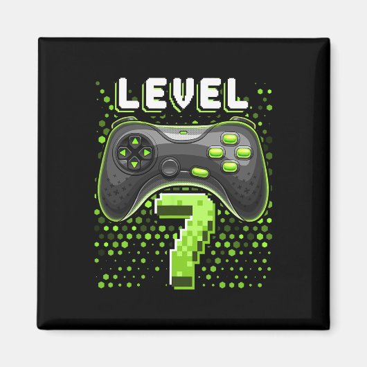 Level 7 Video Game Controller 7th Birthday Gamer G Magneet (Voorkant)