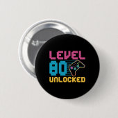 Level 80 Ontgrendeld Gaming Verjaardag Ronde Button 5,7 Cm (Voorkant /achterkant)