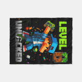 Level 8 Ontgrendeld Funny Verjaardags Jongen Pixel Fleece Deken (Voorkant (Horizontaal))