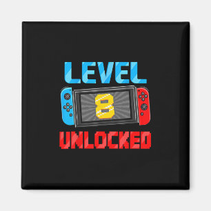 Level 8 Ontgrendeld Gamer 8e Verjaardagscadeau Vid Magneet