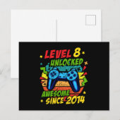 Level 8 Ontgrendeld Geweldig 2014 Game 8e Verjaard Briefkaart (Voorkant / Achterkant)