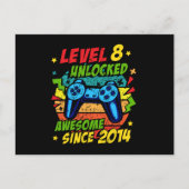 Level 8 Ontgrendeld Geweldig 2014 Spel 8e Verjaard Briefkaart (Voorkant)