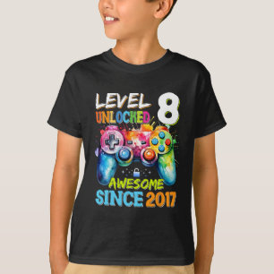 Level 8 Ontgrendeld Geweldig 2017 Videogames Verja T-shirt