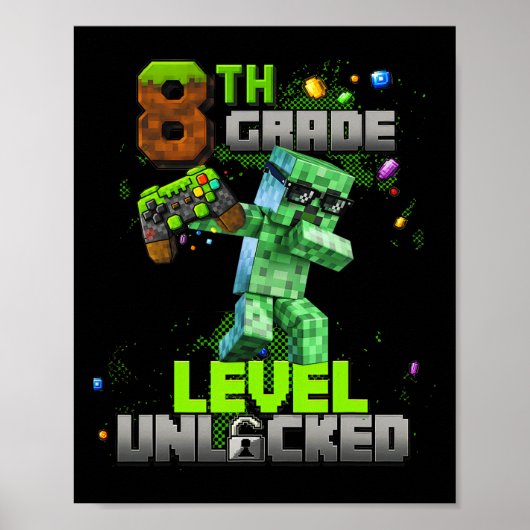 Level 8 Ontgrendeld Geweldig Sinds 2017 Verjaardag Poster (Voorkant)
