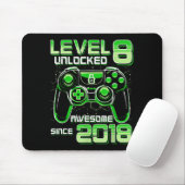 Level 8 Ontgrendeld Geweldig Sinds 2018 8e Verjaar Muismat (Met muis)