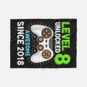 Level 8 ontgrendeld geweldig sinds 2018 gaming ver fleece deken (Voorkant (Horizontaal))