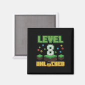 Level 8 Ontgrendeld Pixel Gamer 8e Verjaardag Game Magneet (Voorkant / Achterkant)