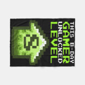 Level 8 Ontgrendeld Verjaardags Videospel 8e Verja Fleece Deken (Voorkant (Horizontaal))